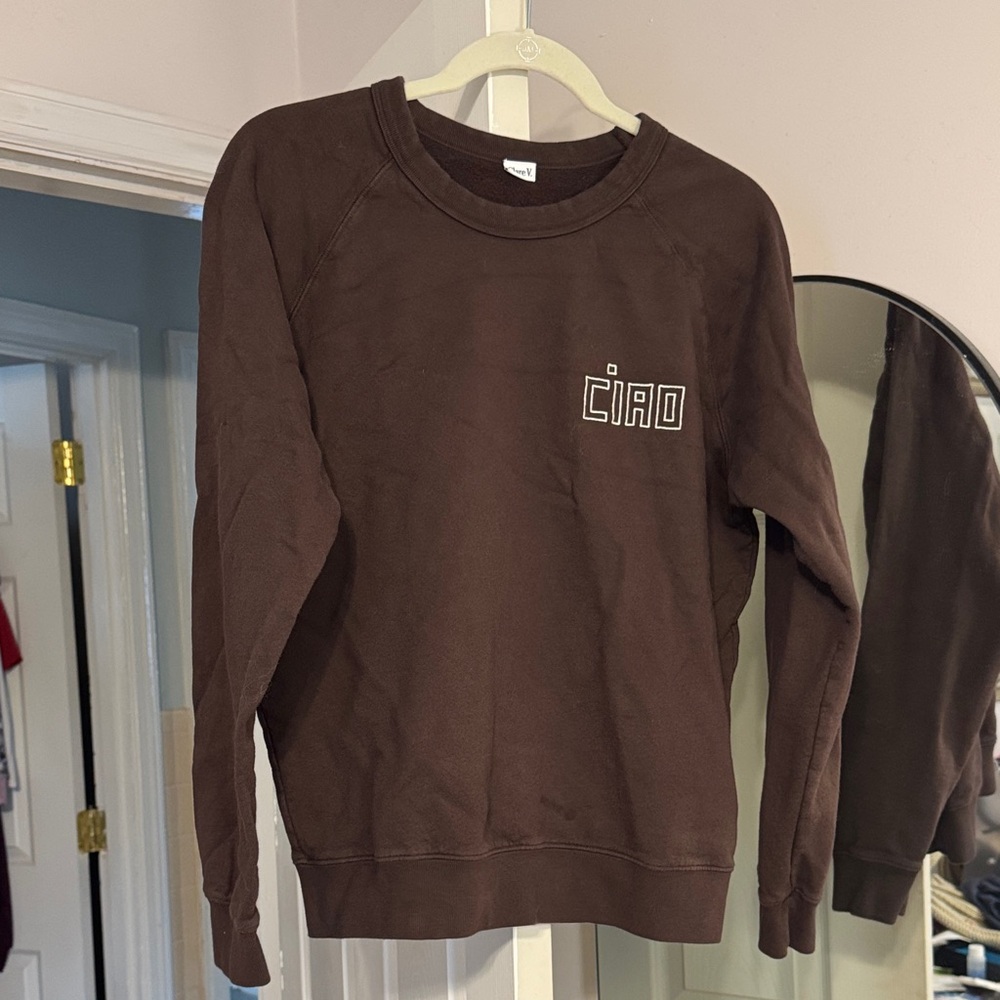 Clare V Dark Brown Crewneck Sweater